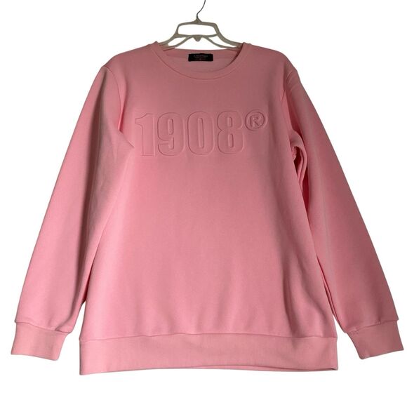 4.10 boutique Jack and Jill of America 1908 Sweatshirt Women M Pink Embossed - Picture 1 of 7